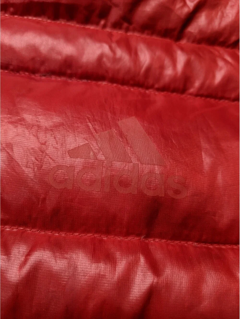 Adidas 053 Down Quilted Winter Puffer Jacket Red Mens XL Packable Soccer Running